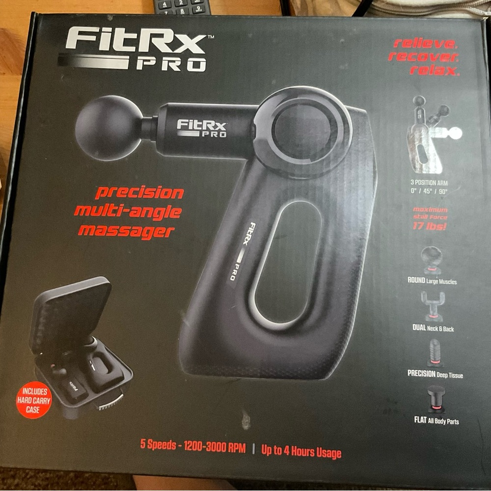 Tzumi Fit Rx Pro : Mussel massager with box and hard case multi angle massager